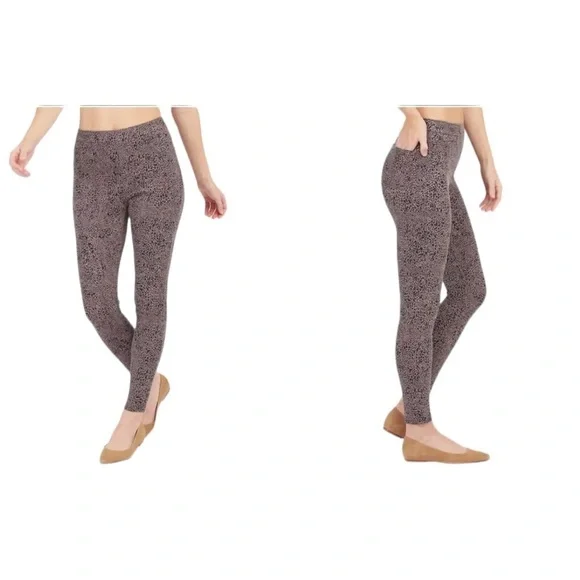 Spanx Ankle -Jean-ish Leggings Desert Dot Tummy Shaping - Picture 2 of 16